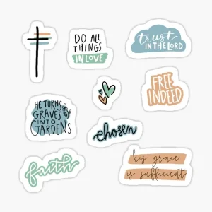5PCS Christian Art Stickers